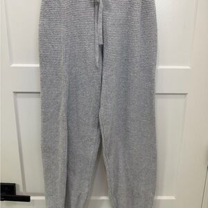Aerie Waffle Knit Joggers in Light Gray
